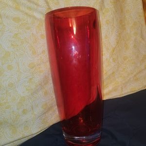 Red Chekoslovakian 24% lead crystal vase